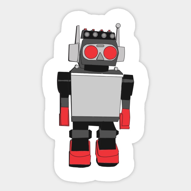 Vintage Robot Painting Sticker by Bollocks